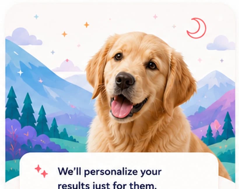 Golden retriever w pastelowym górskim świecie Prizo